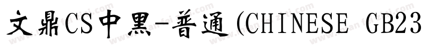 文鼎CS中黑-普通(CHINESE GB2312)字体转换